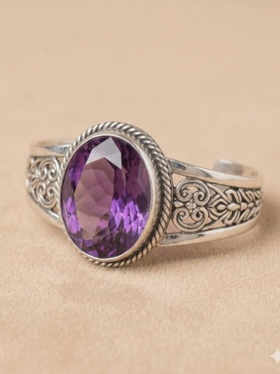Jewelry - Purple Gemstone Silver Bracelet
